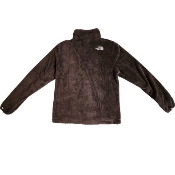 The North Face brown zip front fuzzy jacket sz S - Picture 2 of 9